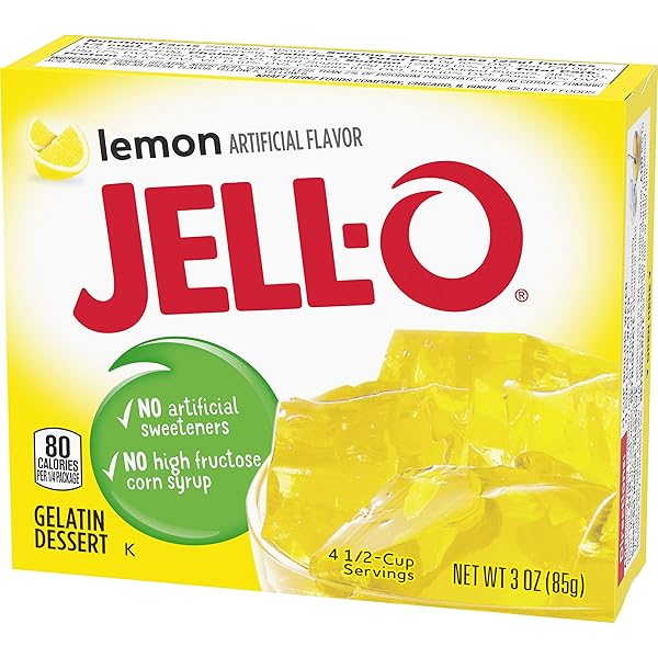 JELL-O LEMON GELATIN MIX (3 OZ BOX)
