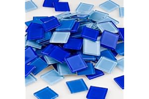 Quancru 121 Pcs Bulk Glass Mosaic Tiles 1 inch Crystal Peel and Stick Backsplash Small Mosaic Tiles DIY Picture Jigsaw Coaste