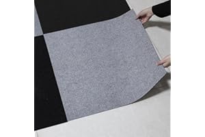 SYYKDEF 24" x 24" Carpet Tiles Peel and Stick, Non-Slip Squares Carpet Floor Tile, Easy DIY Install, Self Adhesive Carpet Squares for Kitchen Bedrooms Indoor Outdoor