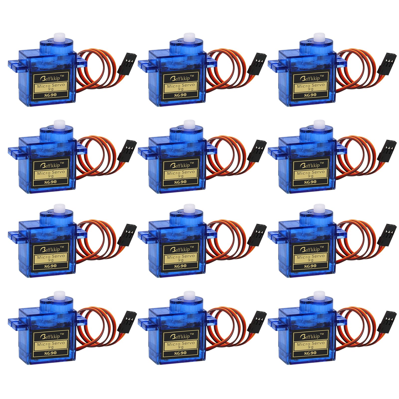 Beffkkip RC Servo 12Pcs SG90 9g Micro Servos for RC