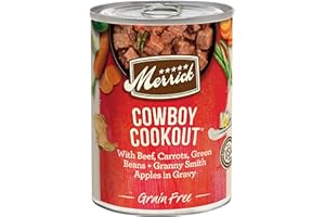 Merrick Grain Free Wet Dog Food, Premium And Wholesome Gluten Free Canned Adult Dog Food, Cowboy Cookout