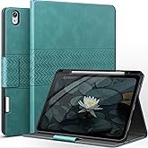 auaua Case for iPad Air 13 Inch (2025/2024) M3/M2, PU Leather Case with Pencil Holder, Supports Pencil Pro and Pencil (USB-C), Adjustable Angles, Auto Sleep/Wake (Green)