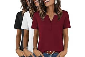 Zeagoo Womens Summer Tops V Neck Short Sleeve Shirts Dressy Casual Blouse Spring Vacation Tshirts Clothes