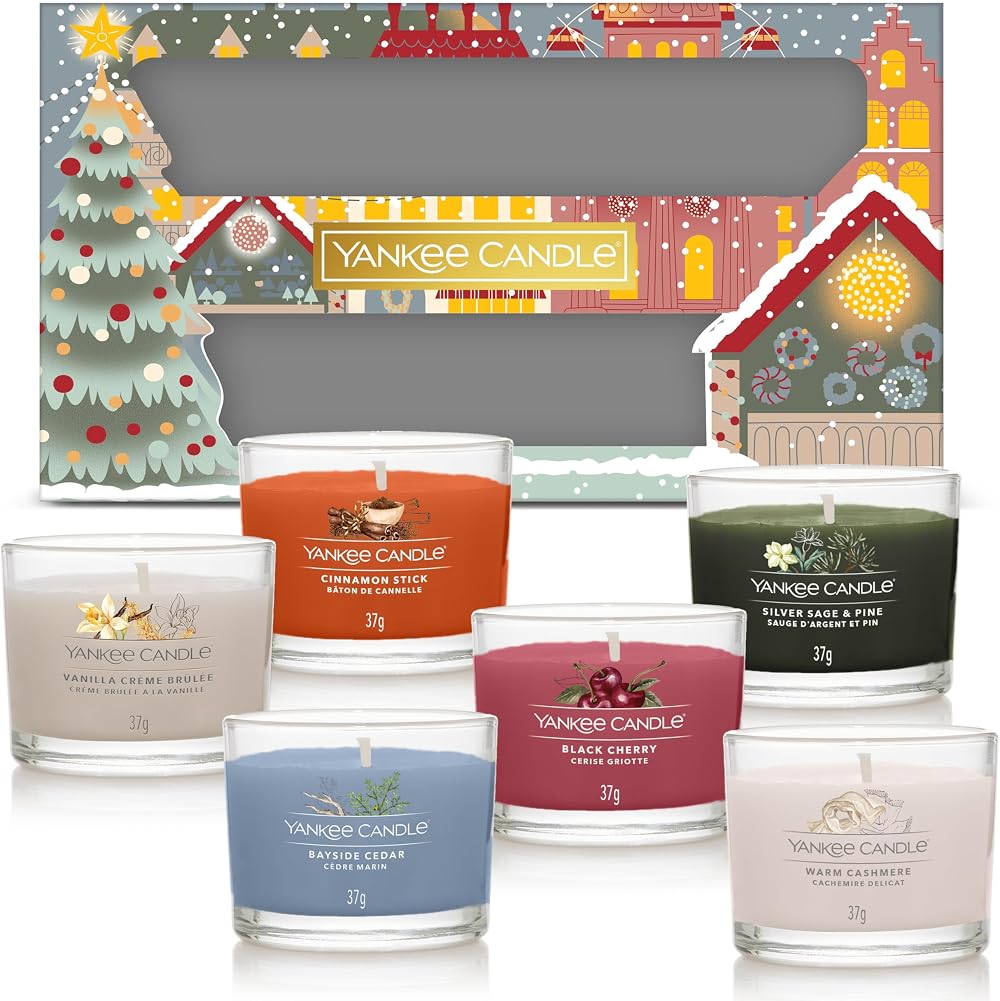 Yankee Candle Christmas Gift Set 6 Signature Mini Votives Soy Blend Wax