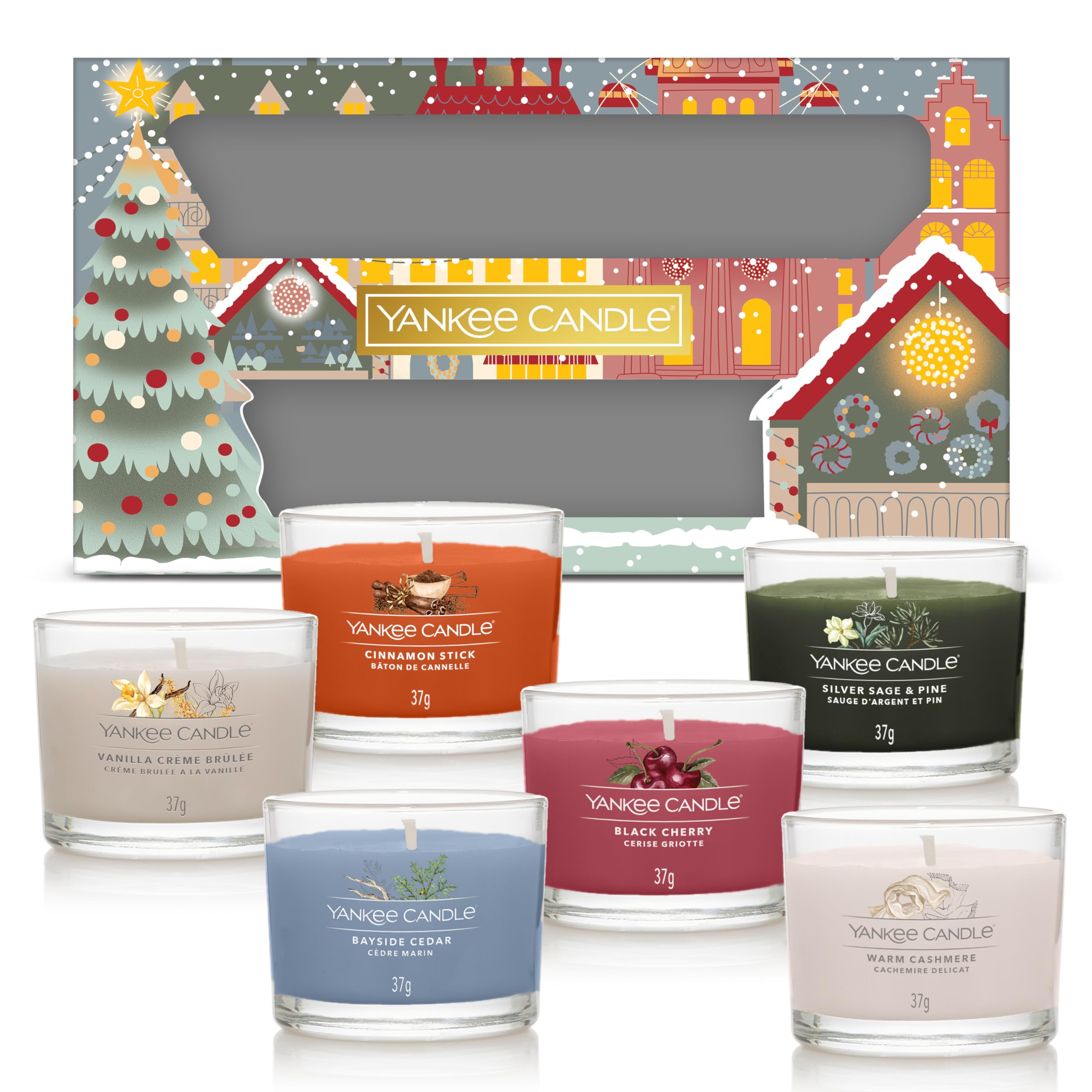 Yankee Candle Christmas Scented Candles Gift Set | 6 Scented Mini Filled Votive Signature Candles | Soy Blend Wax Mix | Perfect Christmas Gifts for Women