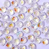 Crystal Beads, 50pcs Glass Beads, Assorted Crystal Beads for Jewelry Making, Shiny Teardrop Shape Jewelry Beads Glass Beads Bulk for DIY Craft Necklace Bracelet Earring(8x10mm, Brown)