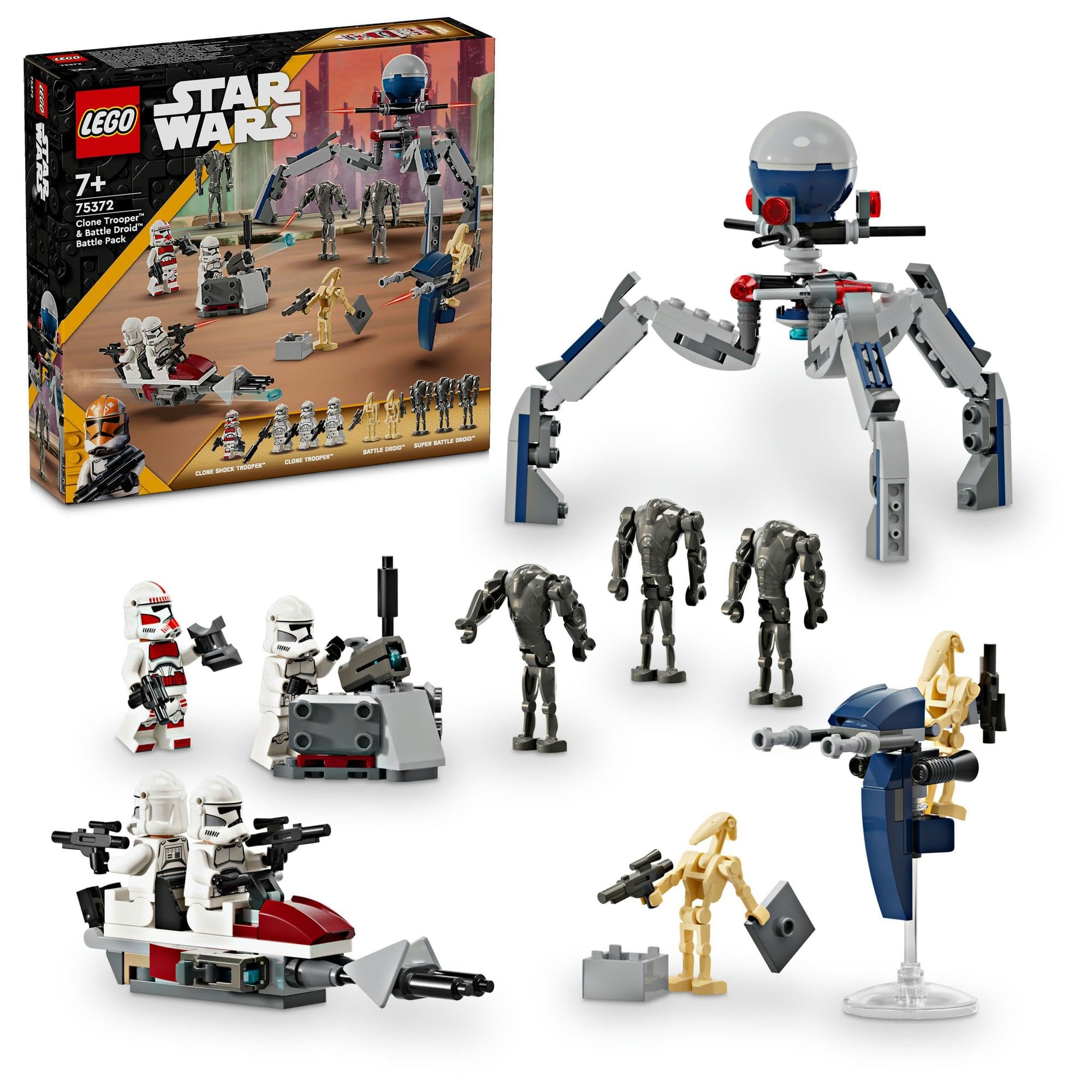 レゴ(LEGO) スター・ウォーズ クローン・トルーパーとバトル・ドロイド バトルパック おもちゃ 玩具 誕生日 プレゼント ブロック 男の子 女の子 子供 7歳 8歳 9歳 小学生 宇宙 75372商品画像