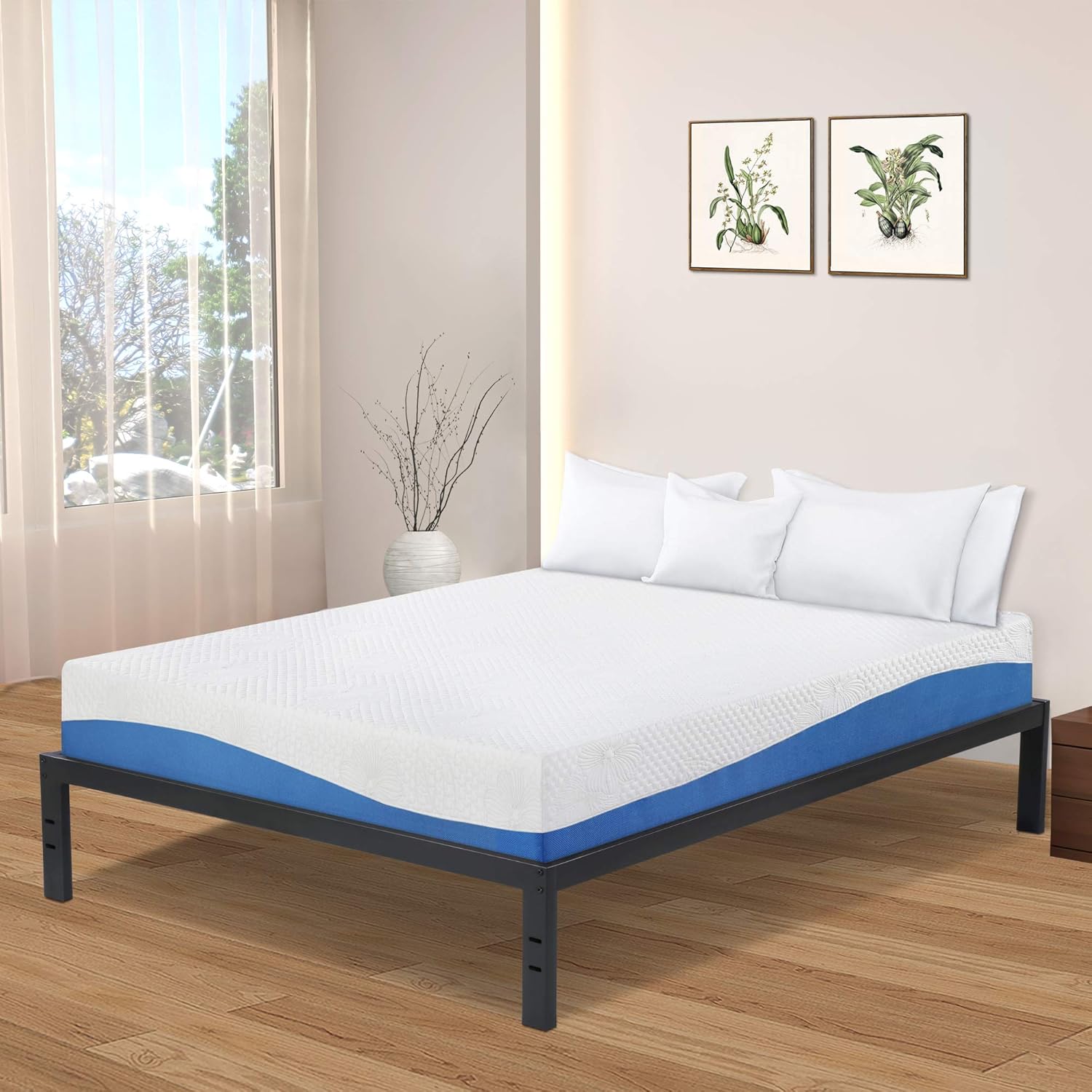 Best Granrest 14′ Round Cornder Edge Durable Steel Bed Frame