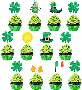 St.Patrick’s Day Cupcake Toppers, Konsait St.Patricks Day Party Picks Irish Cake Toppers for St. Patrick’s Day Party Favor Supplies Decorations Food Cake Decor (12Pcs)