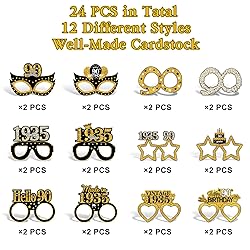 Turypaty 24Pcs 1935 90th Birthday Paper Glasses