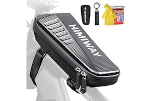 Himiway Bike Top Tube Bag EVA Hard Shell Bike Frame Bag IP65 Waterproof Bike Rack Bag Carbon Pattern PU Bicycle Top Tube with Logo Reflective Bike Bag Frame Large Capacity Fit Most Bike Frame