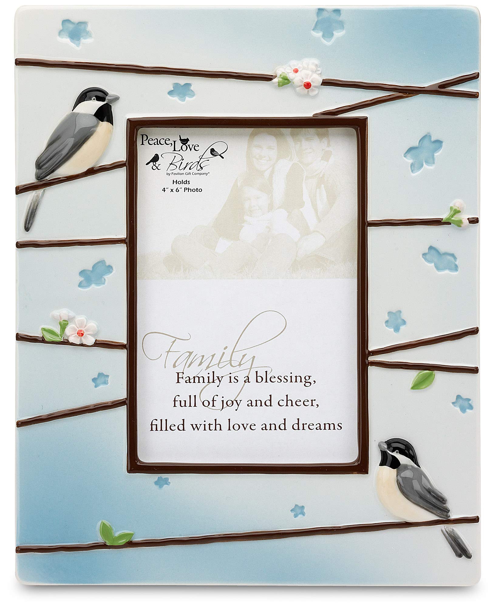 Pavilion Gift Company - Peace, Love and Birds - 8 by 10-Inch Picture Frame, Songbird Design