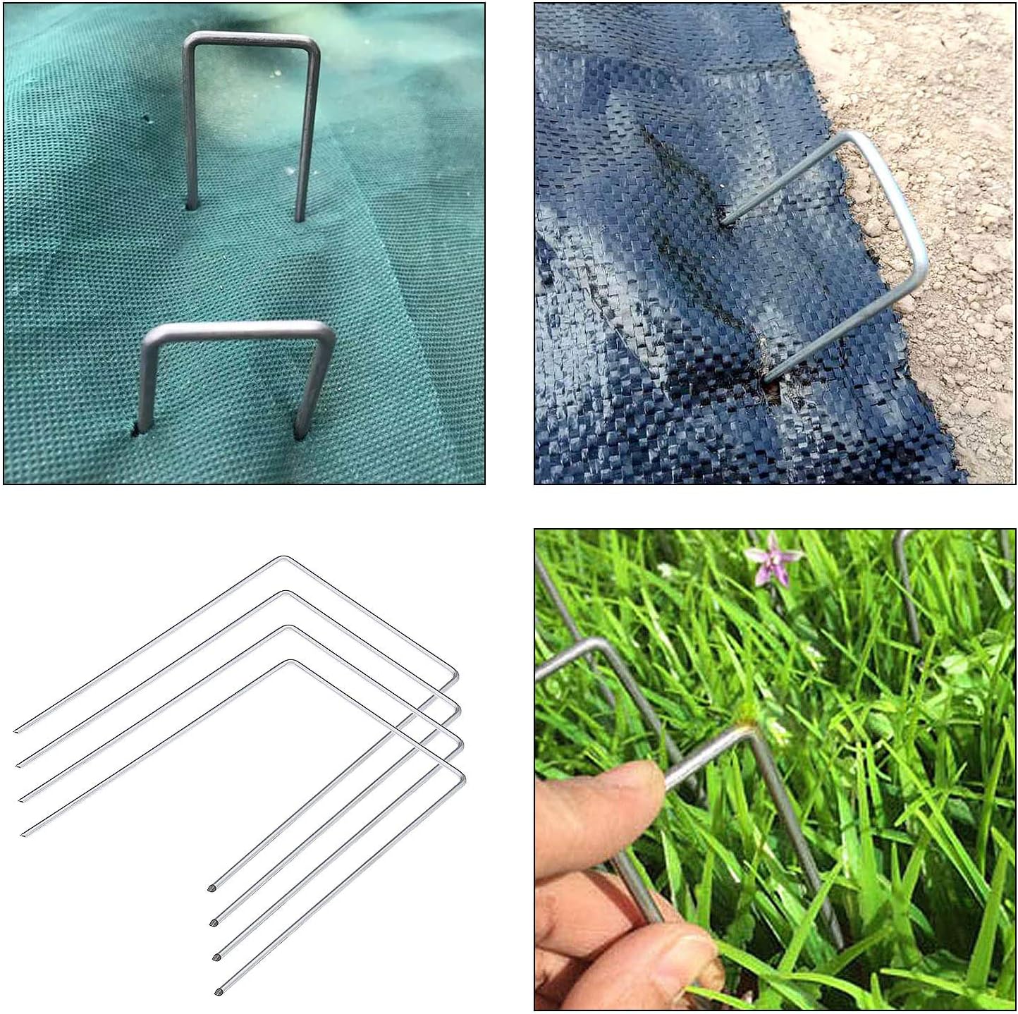 50Pcs Turf UPin Metal Galvanised Peg Staple for Farm Plastic Sheet