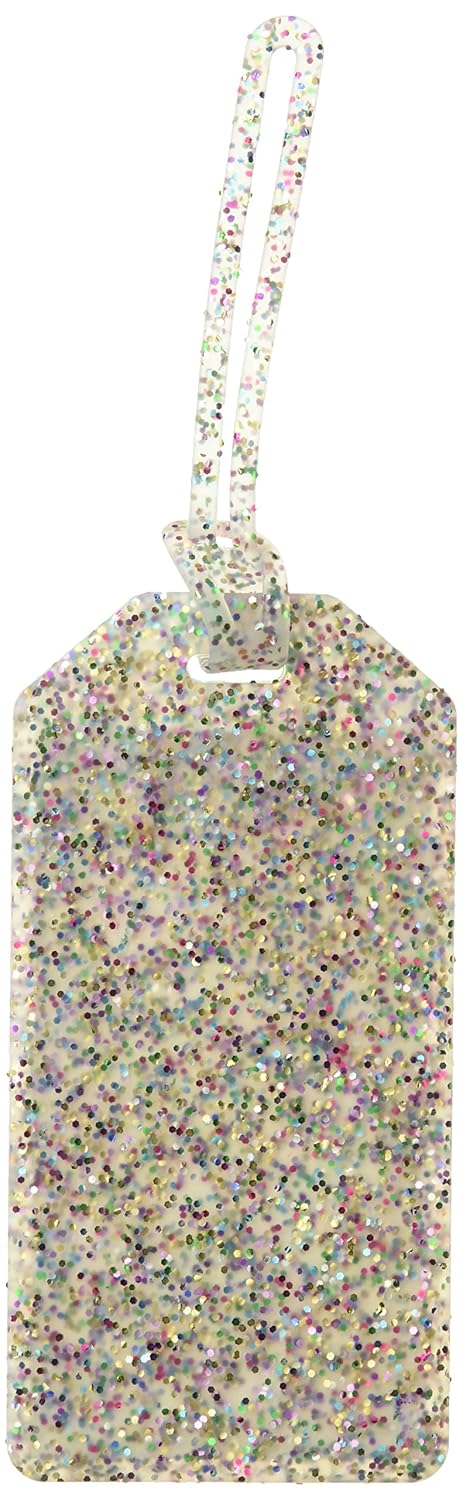 kate spade glitter luggage tag