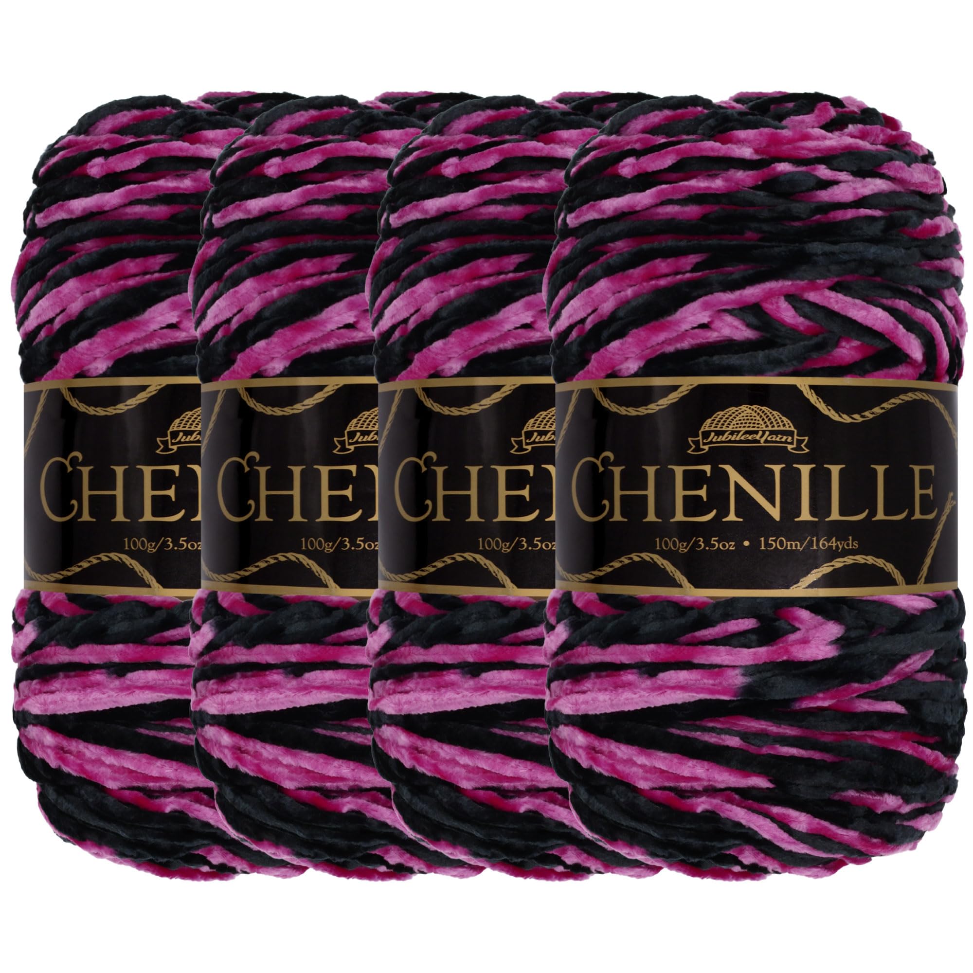 JubileeYarn Chenille Yarn - Worsted Weight - 100g/Skein - Avalon - 4 Skeins