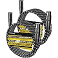 VANDESAIL Microphone Cable XLR Cables 15 Feet 2 Pack XLR Male to Female Balanced Microphone Cord 3 pin, XLR Cable, 15ft Mic Cord, Black & White Braided Cable for Recording Mixer Amplifie Speaker