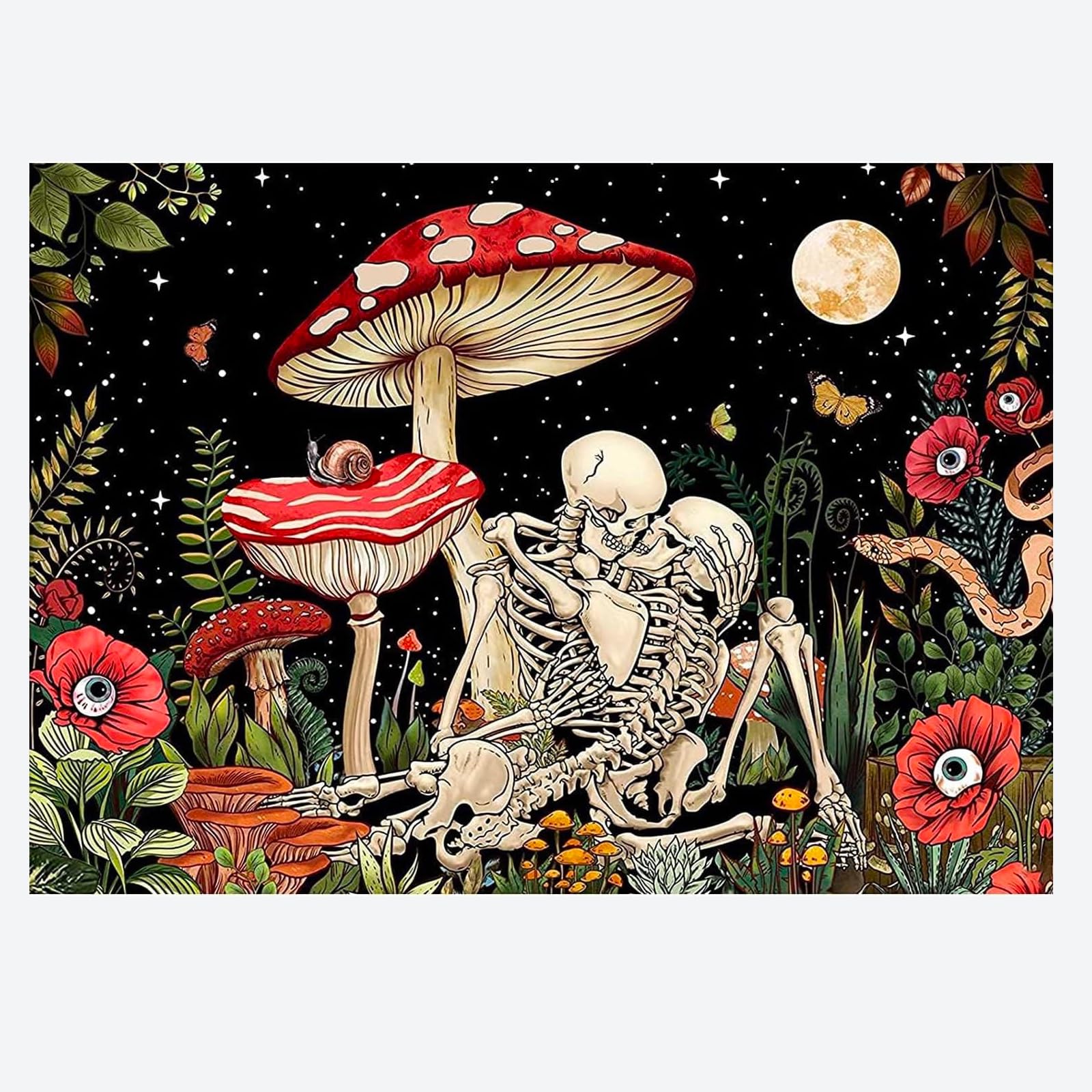 MUFEKUM Cross Stitch Kits for Adults, Mushroom lover Pattern Stamped Cross Stitch Kits with Needles Scissor Threaders, 11CT Printed Cross Stitch Kit for Home Wall Decor (14"x18")