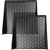 AxcessAbles 2U Vented Rack Shelf - 2 Pack | Rack Trays for 19 Inch Equipment Rack Cabinets | 18" Deep Rackmount Shelf with Lips | 50lb Capacity (2-Pack)