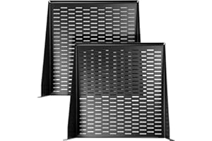AXA AXCESSABLES AxcessAbles 2U Vented Rack Shelf - 2 Pack | Rack Trays for 19 Inch Equipment Rack Cabinets | 18" Deep Rackmount Shelf with Lips | 50lb Capacity (2-Pack)
