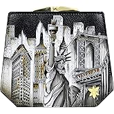 Anuschka Women's Hand-Painted Genuine Leather RFID Blocking Two-Fold French Wallet - City of Dreams