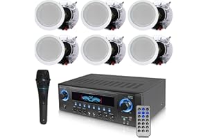 Technical Pro 1000 Watts Professional Home Theater Receiver System Kit w Portable Microphone with Digital Processing and Remo