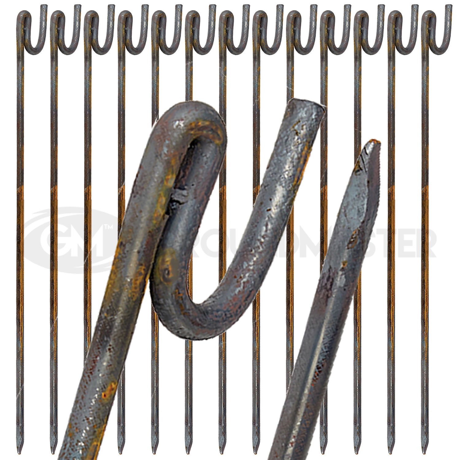 GroundMaster Barrier Fencing Pins Strong Metal Stakes Safety Fencing