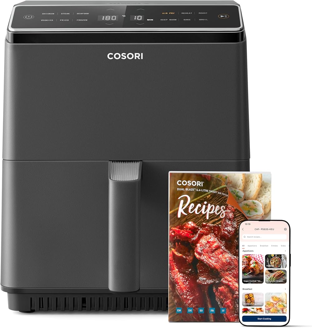 Cosori Smart AirFryer Oven 6.4L App Control 12 Functions Energy Saving