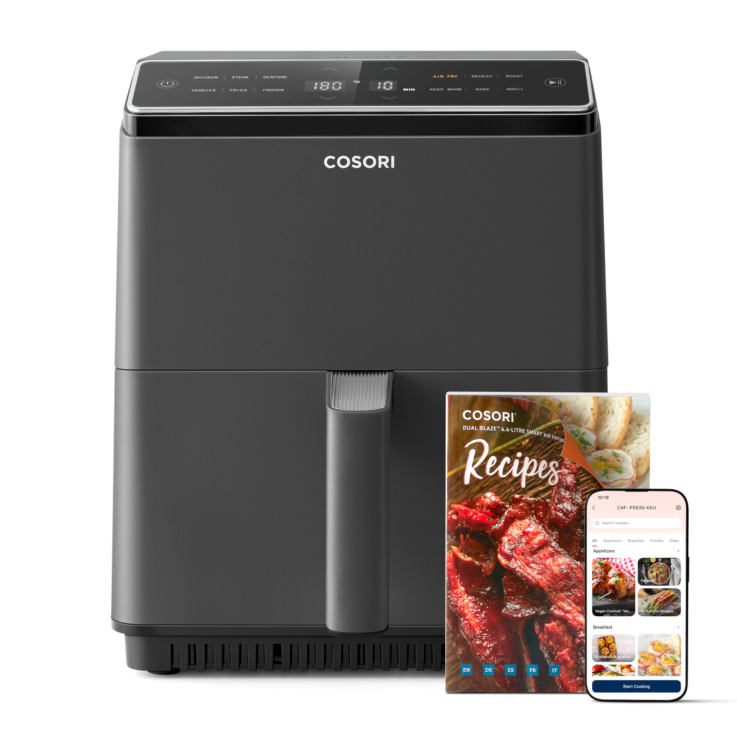 Cosori Smart Air Fryer 6.4L, A...