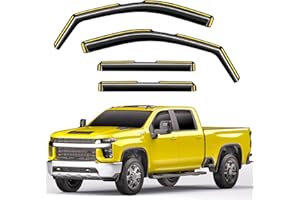 Deejecsun in-Channel Window Rain Guards Fit for Chevy Silverado/GMC Sierra 2500HD/3500HD 2020-2025 Crew Cab, Extra Durable Window Deflectors Vent Shades Visors Exterior Car Accessories - 4 pcs