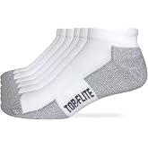 Top Flite Mens Womens Moisture Wicking Seamless Toe Heel Tab Sport Socks 6 Pair Pack
