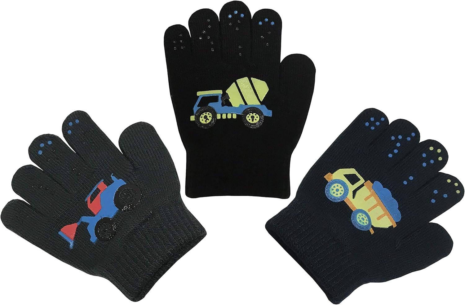 N'Ice Caps Boys Girls Magic Stretch Gloves 3 Pair Pack Assortment: Clothing
