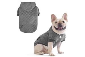 KOOLTAIL Dog Hoodie for Small Medium Large Dogs, Ultra-Warm & Soft Winter Fall Fleece Dog Hooded Sweatshirt Clothes Sweater, Lightweight Pullover Coat for Boy Girl Bulldog Pitbull Puppy Cats,Gray S-M