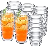 Amazing Abby - Arctic - 24-Ounce Insulated Plastic Tumblers (Set of 6), Double-Wall Plastic Drinking Glasses, All-Clear Reusable Cups, BPA-Free, Shatter-Proof, Dishwasher-Safe