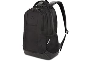 SwissGear 5505 Cecil 16” Laptop Backpack Black Hex – Daily Laptop Bag with Gear Attachment Options – Multiple Organizer Pockets & Padded Shoulder Straps