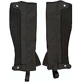 Half Chaps Black Amara Equestrian English Riding Unisex Adult Half Chap Premium Synthetic Amara Leather