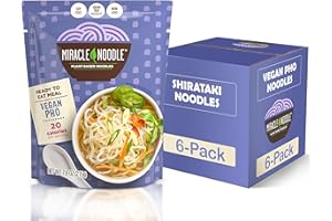 Miracle Noodle Vegan Pho Ready To Eat Meal, 10 Oz (Pack of 6), Plant Based Shirataki Konjac Noodles, 20 Calories Per Serving, Low Carb, Gluten-Free