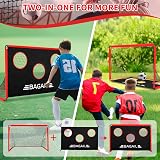 BAGAIL 180x120cm Soccer Goal with Target 2-in-1 Portable Garden Goal view 6