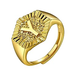 U7 Trendy A-Z Letter Gold Plated Adjustable Opening