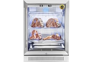 Cobalance Dry Aging Fridge for Steak, Dry Age Freezer for T-Bone, Chicken, Ham&Cheese up to 66lbs, 24” Meat Curing Cabinet Chamber Refrigerator, Meat Aging Fridge, Tender Aged Game in 21-46 Days