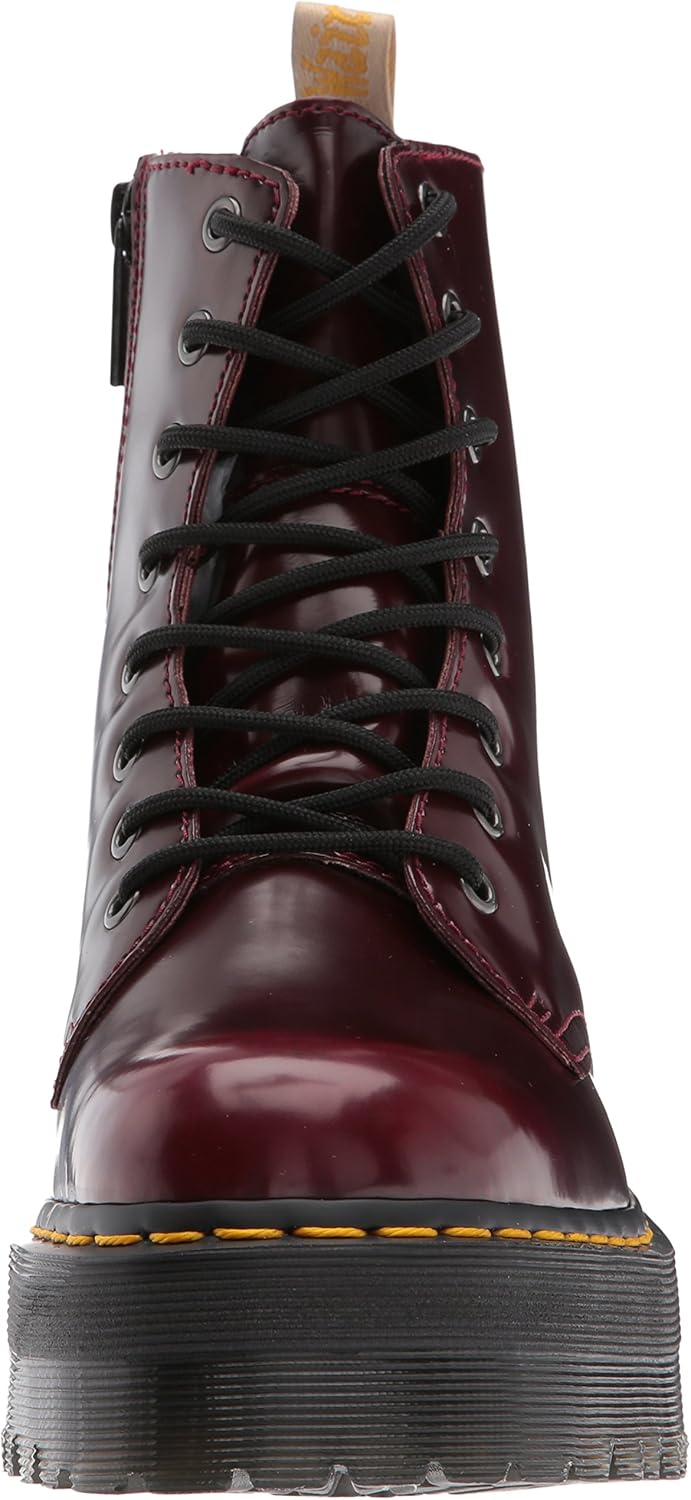 dr martens unisex jadon vegan cherry red quad cambridge brush boots