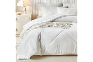 WARMDERN Queen Size Velvet Comforter Duvet Insert - 100% Milk Velvet Bedding Comforters with Wave Textured Pattern, Ultra Soft Lightweight Warm Bedding Comforter, White, 90x90