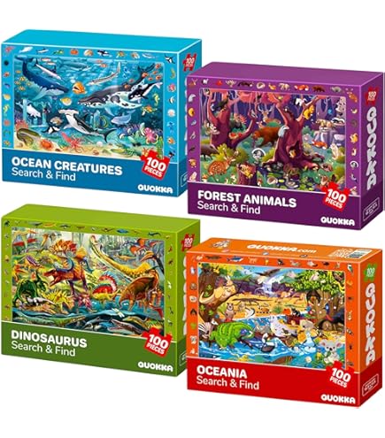 Amazon.com: 4-Pack 100 Piece Puzzles for Kids Ages 4-6 6-8 8-10