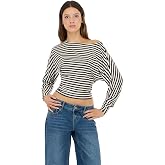 Forever 21 Women's Long Sleeve Off-Shoulder Dolman Top with Banded Bottom
