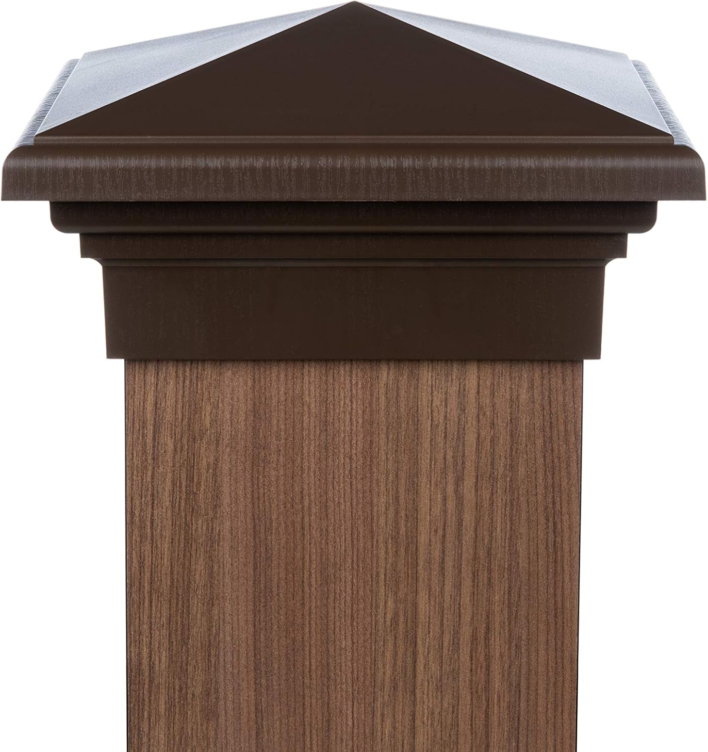 8x8 Post Cap (7.5") Brown Pyramid Cap for Outdoor Fences