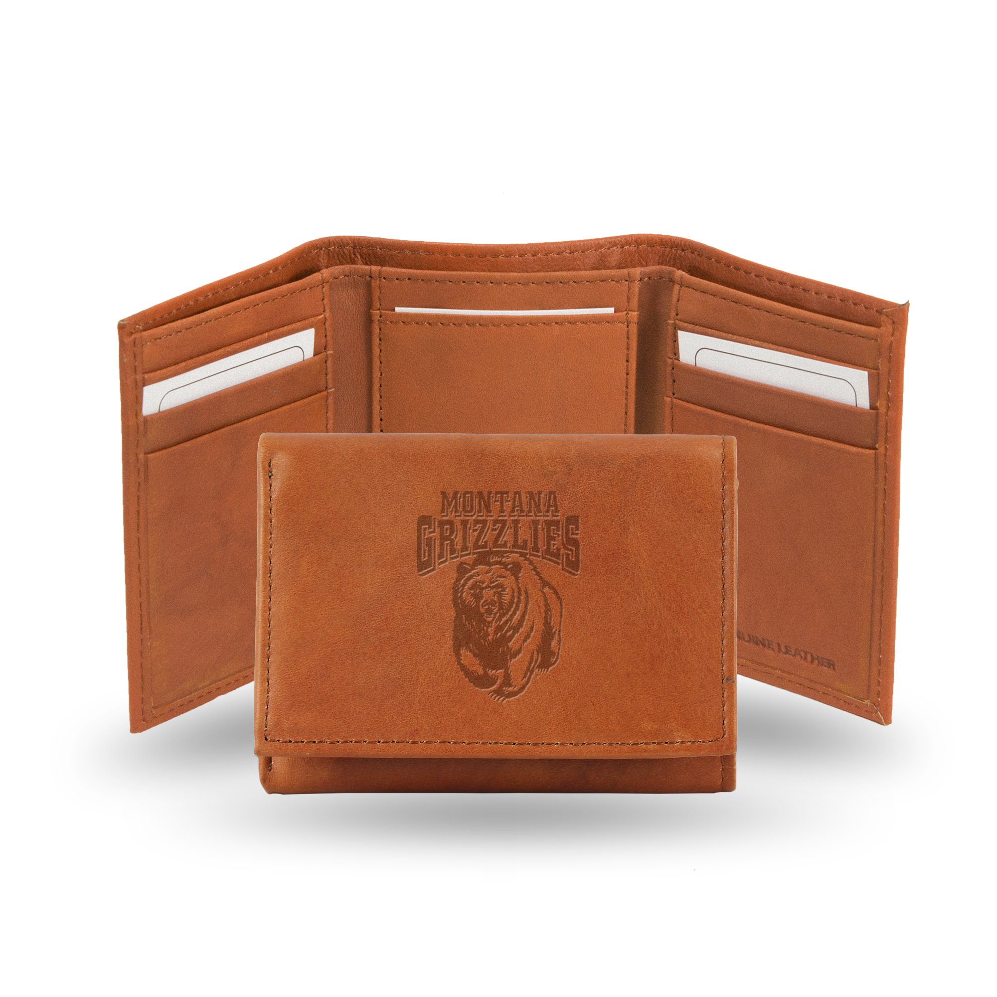 NCAA Rico Industries Embossed Leather Trifold Wallet, Montana Grizzlies