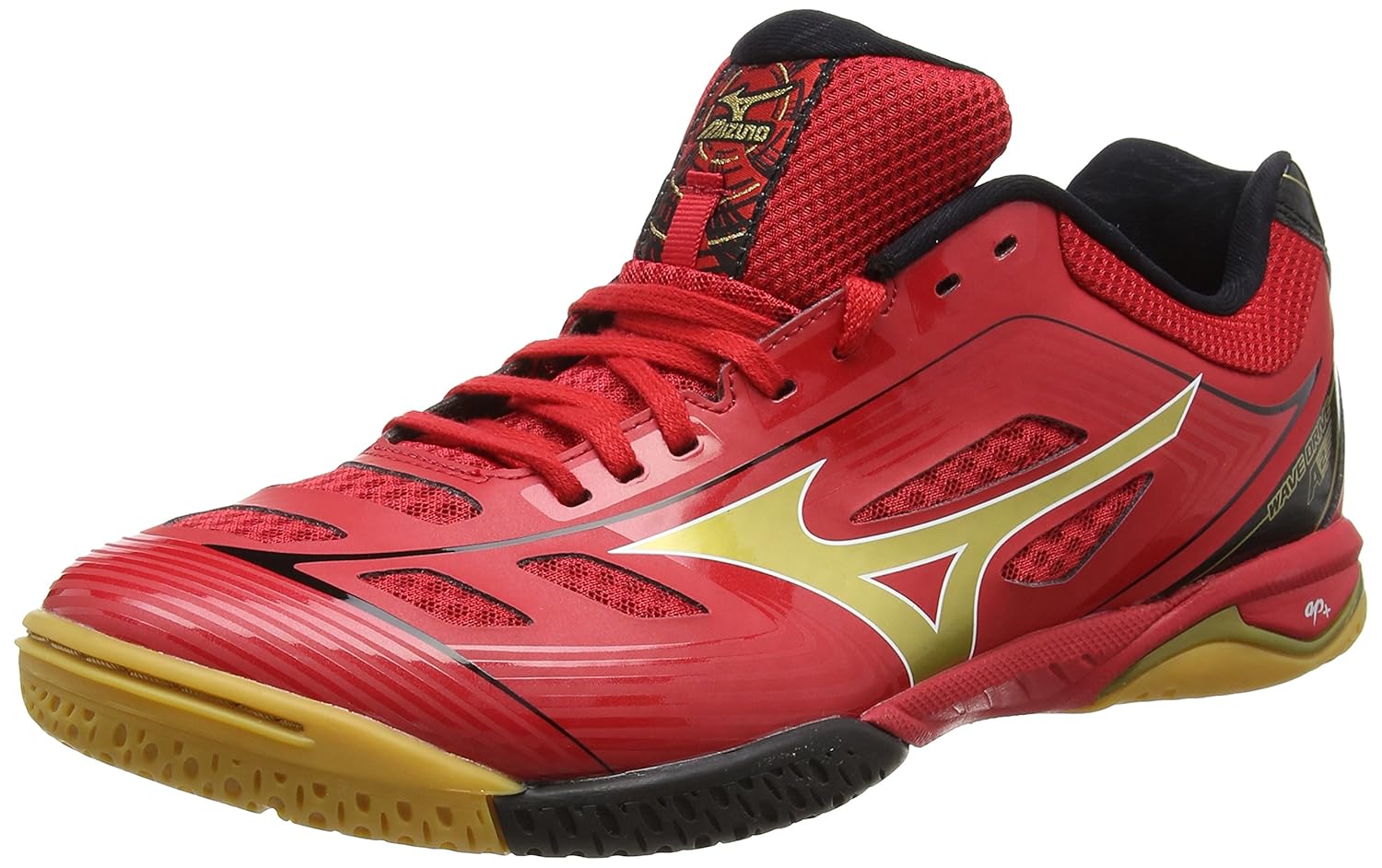 Mizuno Wave Drive A2 MultiCourt Tennis Shoe, Red/Gold/Black 10