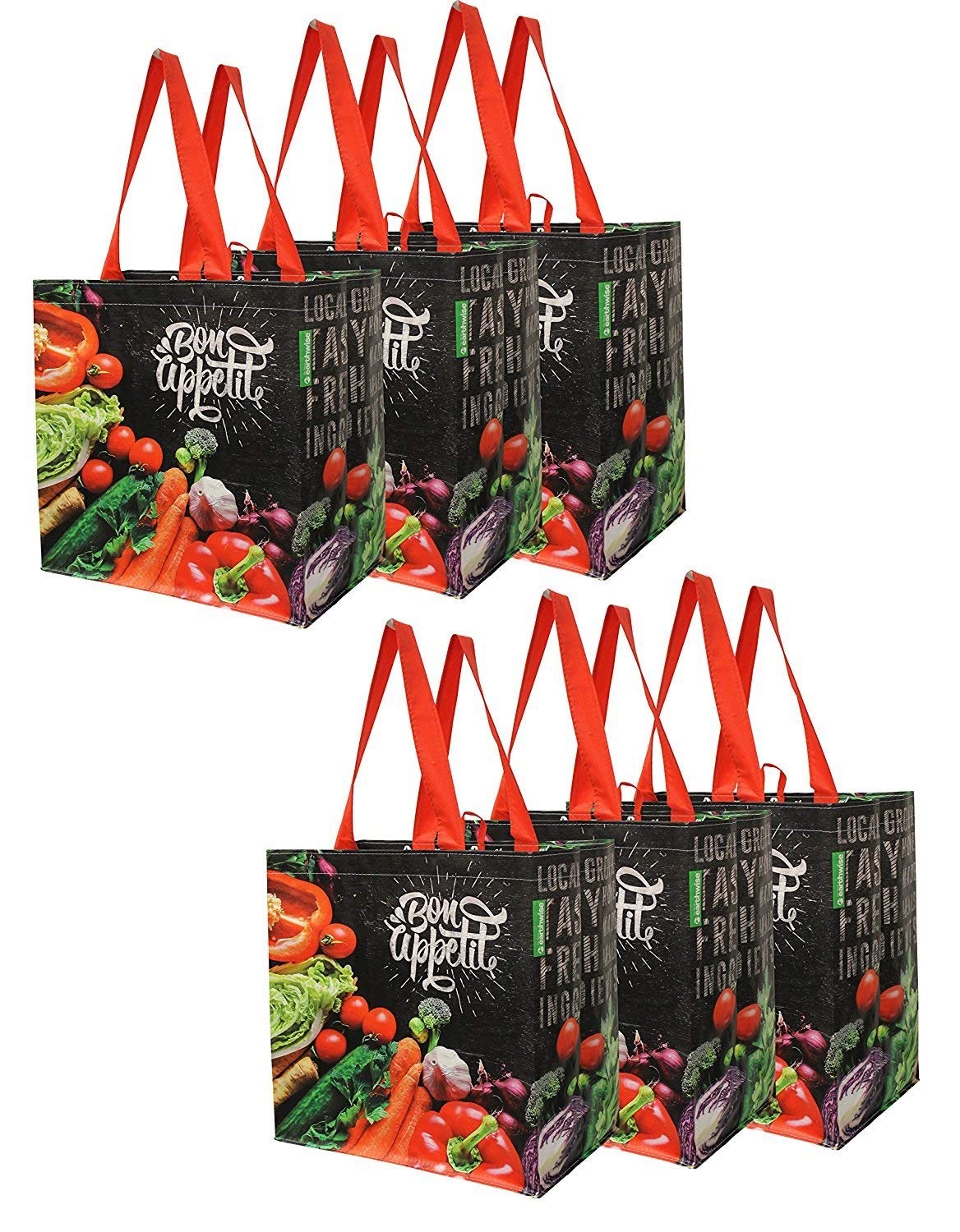 Earthwise Reusable Grocery Shopping Bags Extremely Durable Multi Use