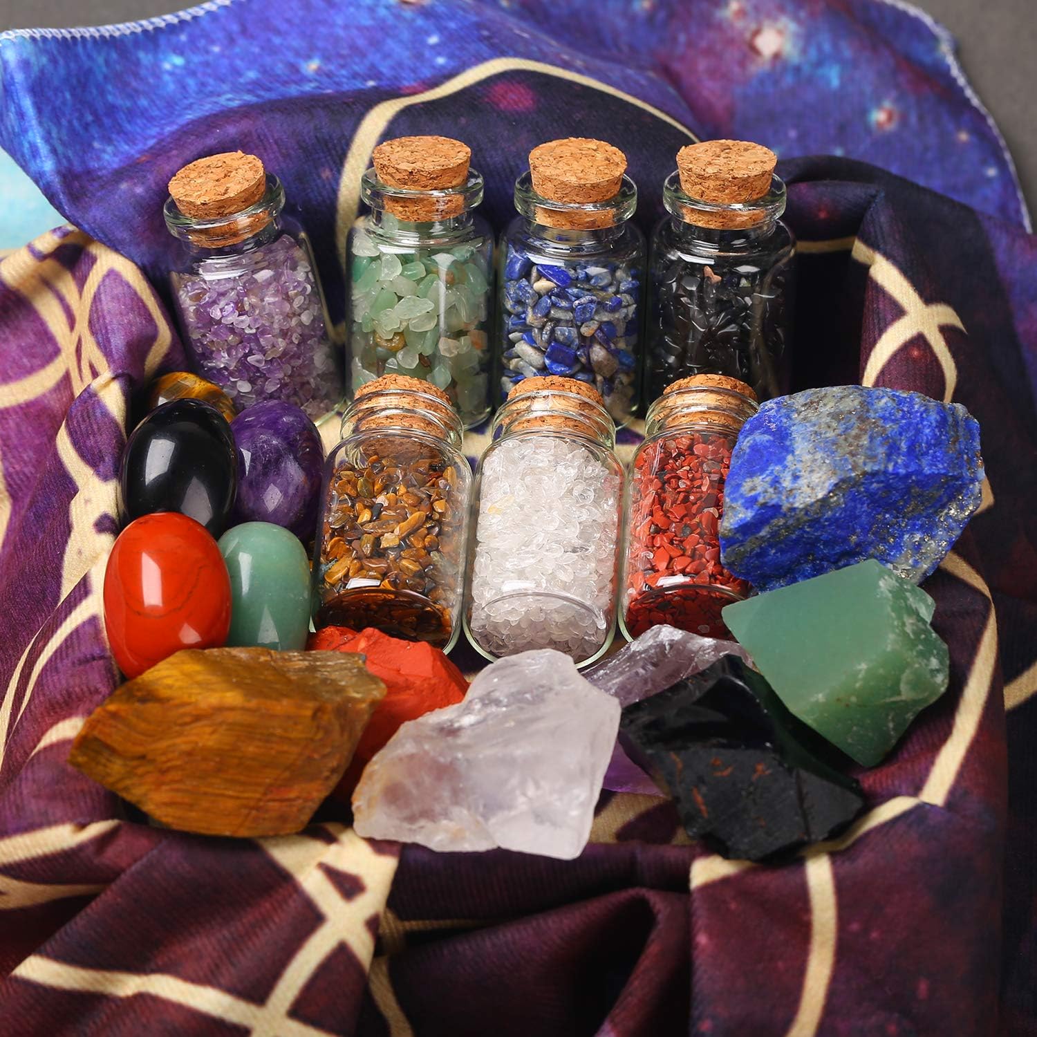 22-Piece Healing Crystals Set, Chakra Balance Kit, Natural Gemstones, Quartz Healing Crystal, It is The Gift for Yoga and Meditation.: Health & Personal Care