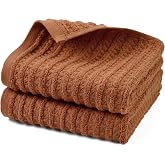2-Pack Fall Hand Towels for Bathroom &amp; Kitchen - Burnt Orange, 13&rdquo; x 28&rdquo; | 100% Cotton Waffle Hand Towels With Terry Stripes, Decorative Hand Towels Fall Decor, Absorbent Lightweight &amp; Quick-Dying