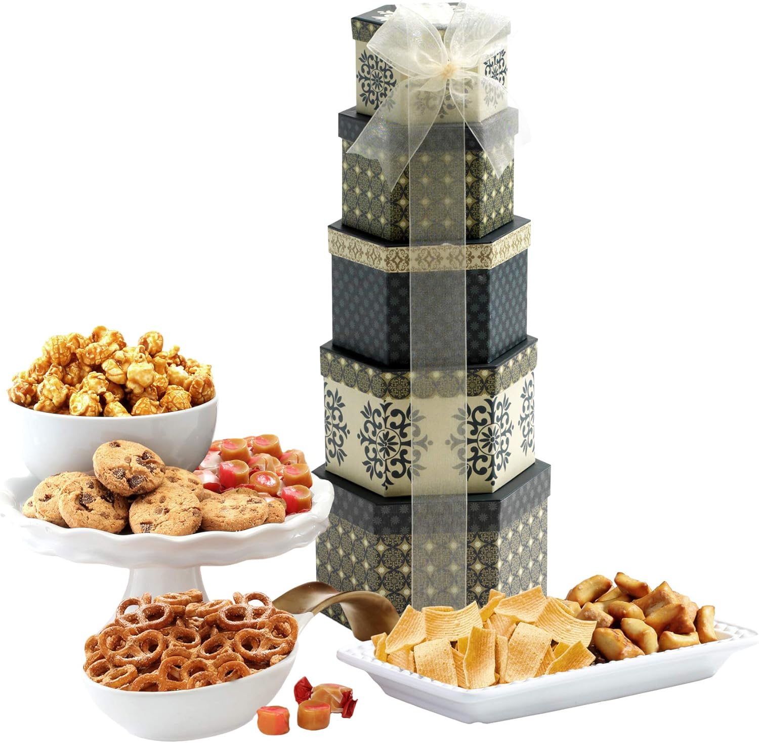 Savory Sweets Thinking of You Gift Tower : Gourmet Snacks And Hors Doeuvres Gifts : Grocery & Gourmet Food